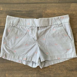 J.Crew Women’s Broken-In Chino Shorts in Classic Twill w/ embroidered whales